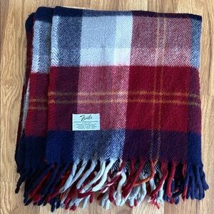 Vintage Faribo red gray blue stadium blanket afghan Faribault, MN